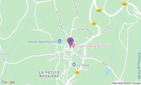 Localisation Celles sur Durolle Bp - 63250
