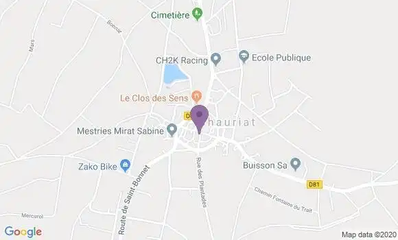 Localisation Chauriat Bp - 63117
