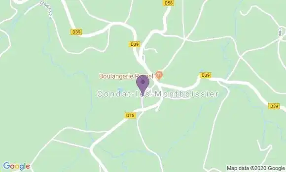 Localisation Condat les Montboissier Ap - 63490