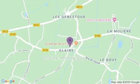 Localisation Glaine Montaigut Ap - 63160