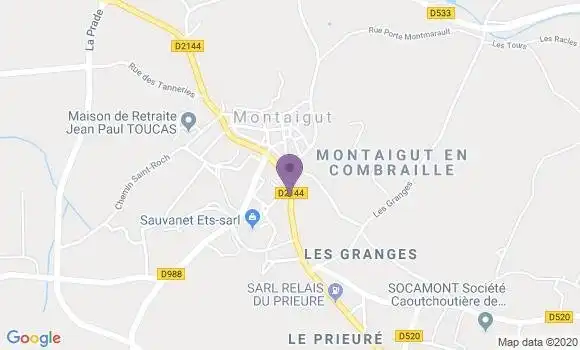 Localisation Montaigut En Combraille Bp - 63700