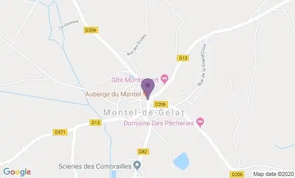 Localisation Montel de Gelat Bp - 63380