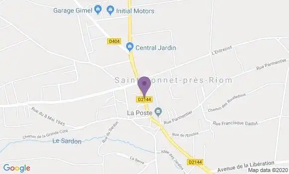 Localisation Saint Bonnet Pres Riom Bp - 63200