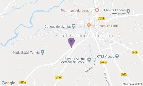 Localisation Saint Germain Lembron - 63340