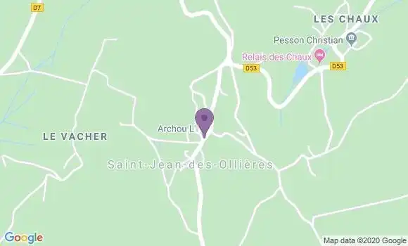 Localisation Saint Jean des Ollieres Ap - 63520