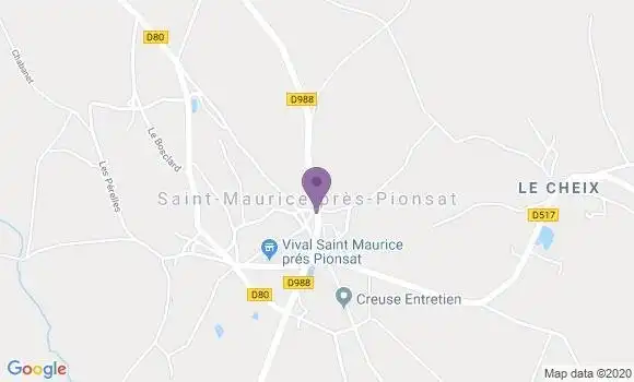 Localisation Saint Maurice Pres Pionsat Bp - 63330