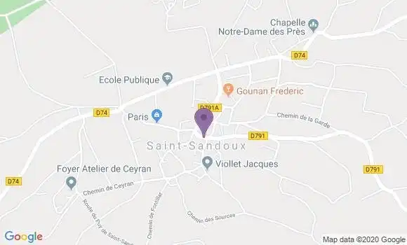 Localisation Saint Sandoux Ap - 63450