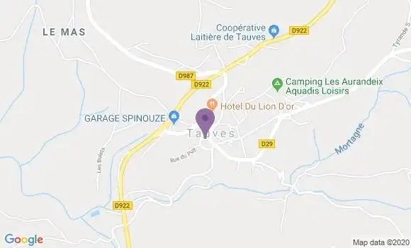 Localisation Tauves - 63690