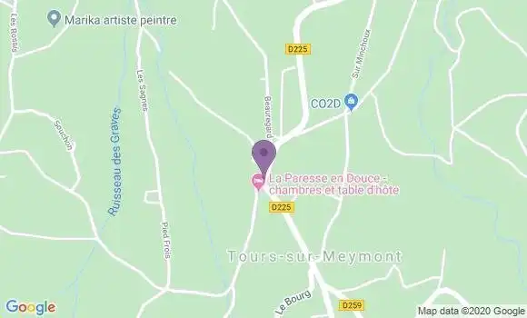 Localisation Tours sur Meymont Ap - 63590