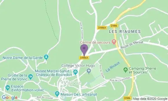 Localisation Volvic - 63530