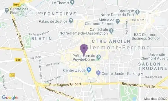 Localisation Clermont Ferrand Jaude - 63000