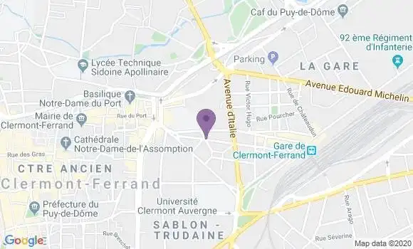 Localisation Clermont Ferrand Place Delille - 63000