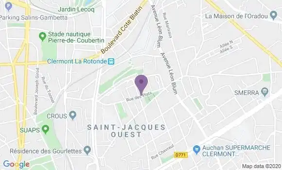 Localisation Clermont Ferrand Saint Jacques - 63000