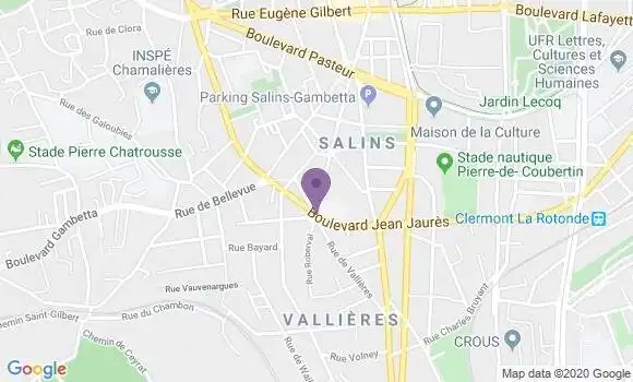 Localisation Clermont Ferrand Vallieres - 63000