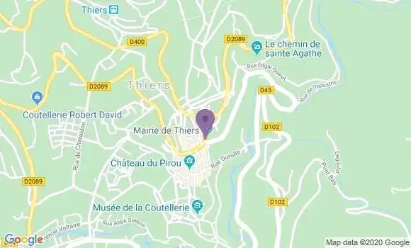 Localisation Thiers Centre Urbain Bp - 63300