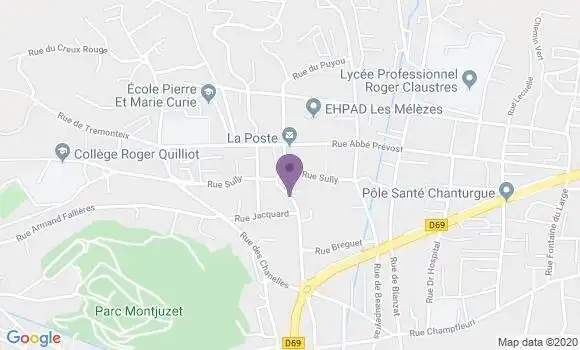 Localisation Clermont Ferrand la Glaciere - 63100