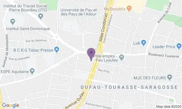 Localisation Pau Universite - 64000
