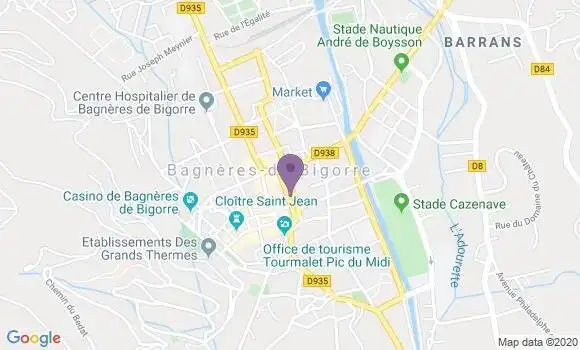 Localisation Bagneres de Bigorre - 65200