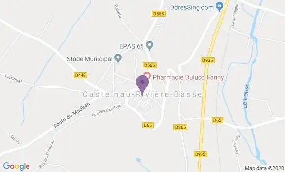 Localisation Castelnau Riviere Basse Bp - 65700