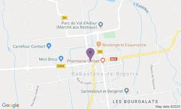 Localisation Rabastens de Bigorre - 65140