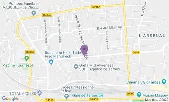 Localisation Tarbes Laubadere Bp - 65000