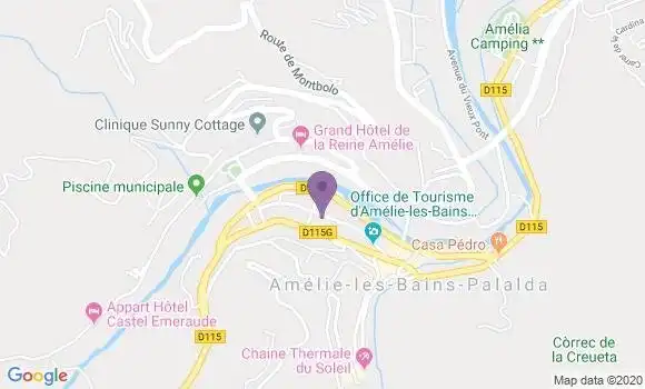 Localisation Amelie les Bains Palalda Pal - 66112