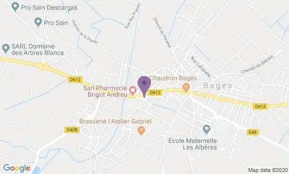 Localisation Bages - 66670