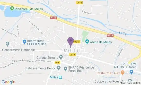 Localisation Millas - 66170