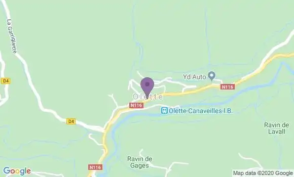 Localisation Olette - 66360