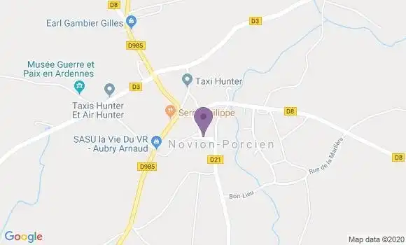 Localisation Novion Porcien Ap - 08270