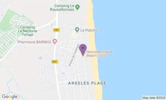 Localisation Argeles Marche de la Plage Ap - 66700