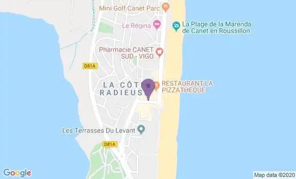 Localisation Canet Plage Sud Ap - 66140