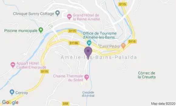 Localisation Amelie les Bains Palalda Ap - 66110