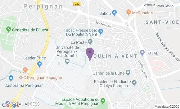 Localisation Perpignan Moulin a Vent - 66000