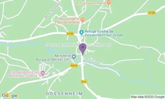 Localisation Dossenheim sur Zinsel Bp - 67330