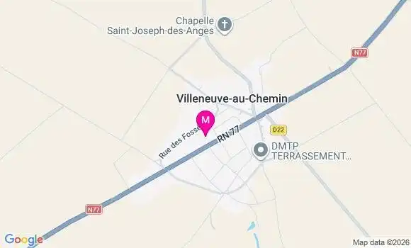 Localisation Villeneuve au Chemin - 10130