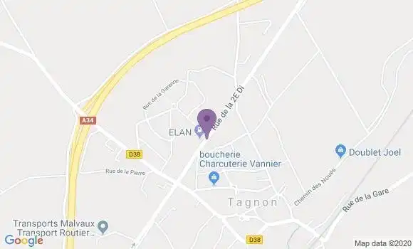 Localisation Tagnon Bp - 08300