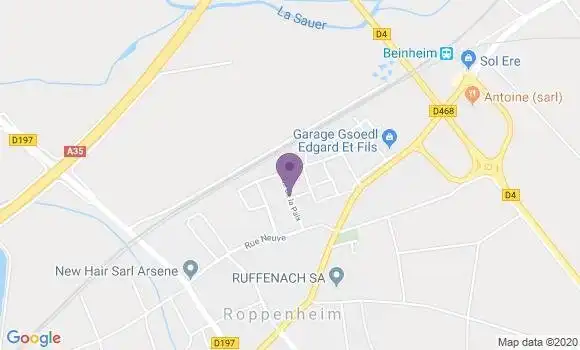 Localisation Rountzenheim Ap - 67480
