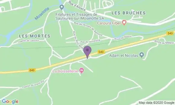 Localisation Saulxures Ap - 67420