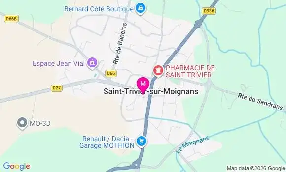 Localisation Saint Trivier sur Moignans - 01990
