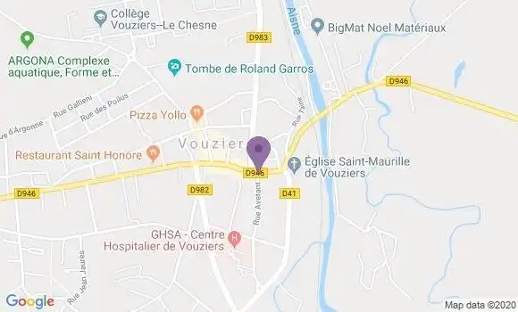 Localisation Vouziers - 08400