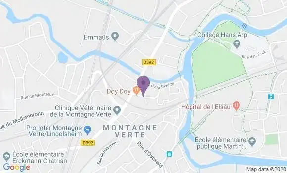Localisation Strasbourg Montagne Verte Bp - 67200