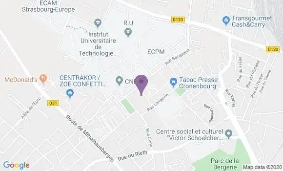 Localisation Strasbourg Einstein Bp - 67200