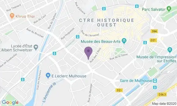 Localisation Mulhouse Porte du Miroir Bp - 68100