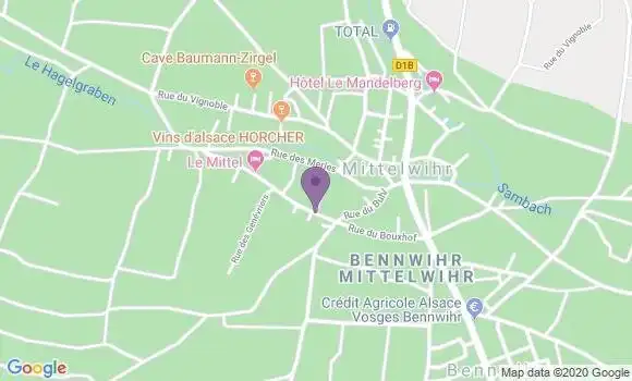 Localisation Bennwihr Mittelwihr Bp - 68630