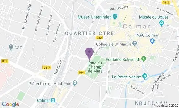 Localisation Colmar Champ de Mars - 68000
