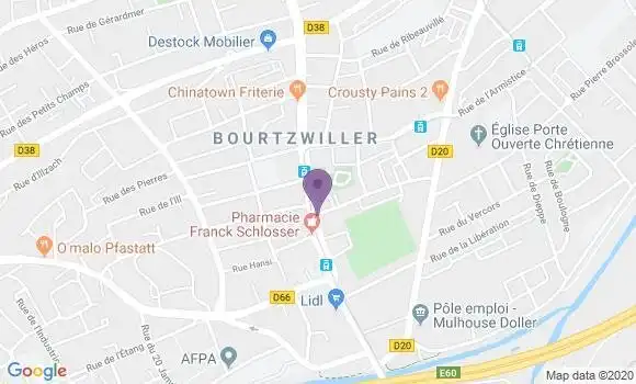Localisation Mulhouse Bourtzwiller Bp - 68200