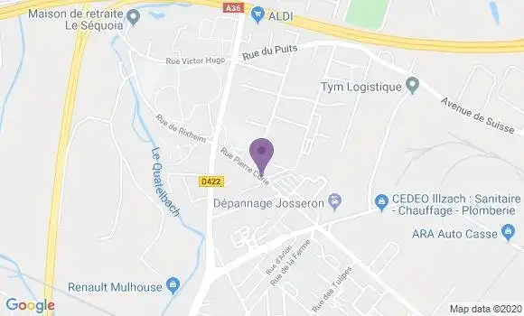 Localisation Illzach Modenheim Bp - 68110