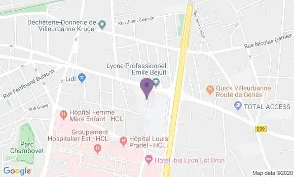 Localisation Bron les Genets Ap - 69500