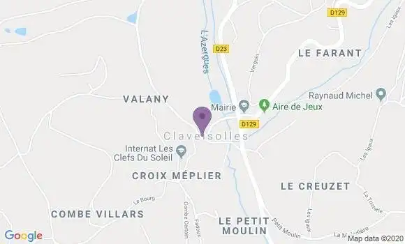 Localisation Claveisolles Ap - 69870